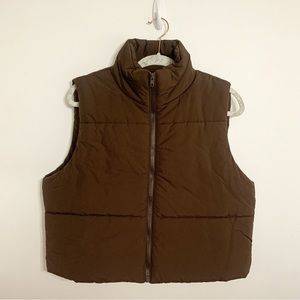 Brown puffer vest